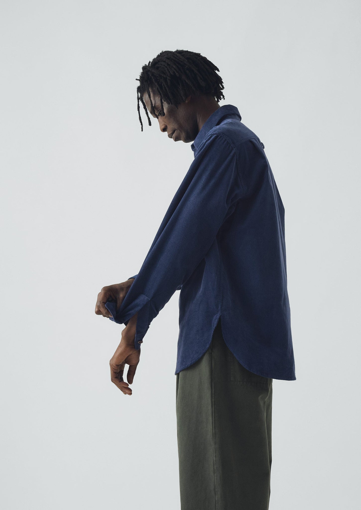 Organic Cord Workwear Shirt | Denim Blue