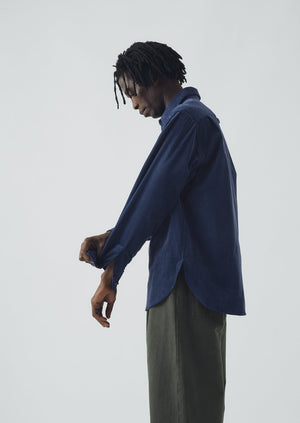 Organic Cord Workwear Shirt | Denim Blue