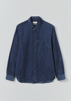 Organic Cord Workwear Shirt | Denim Blue