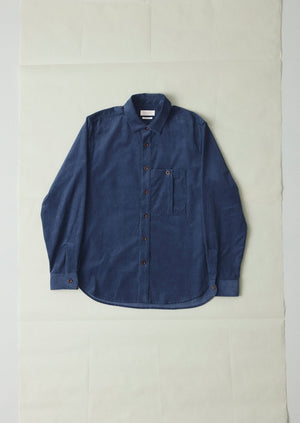 Organic Cord Workwear Shirt | Denim Blue