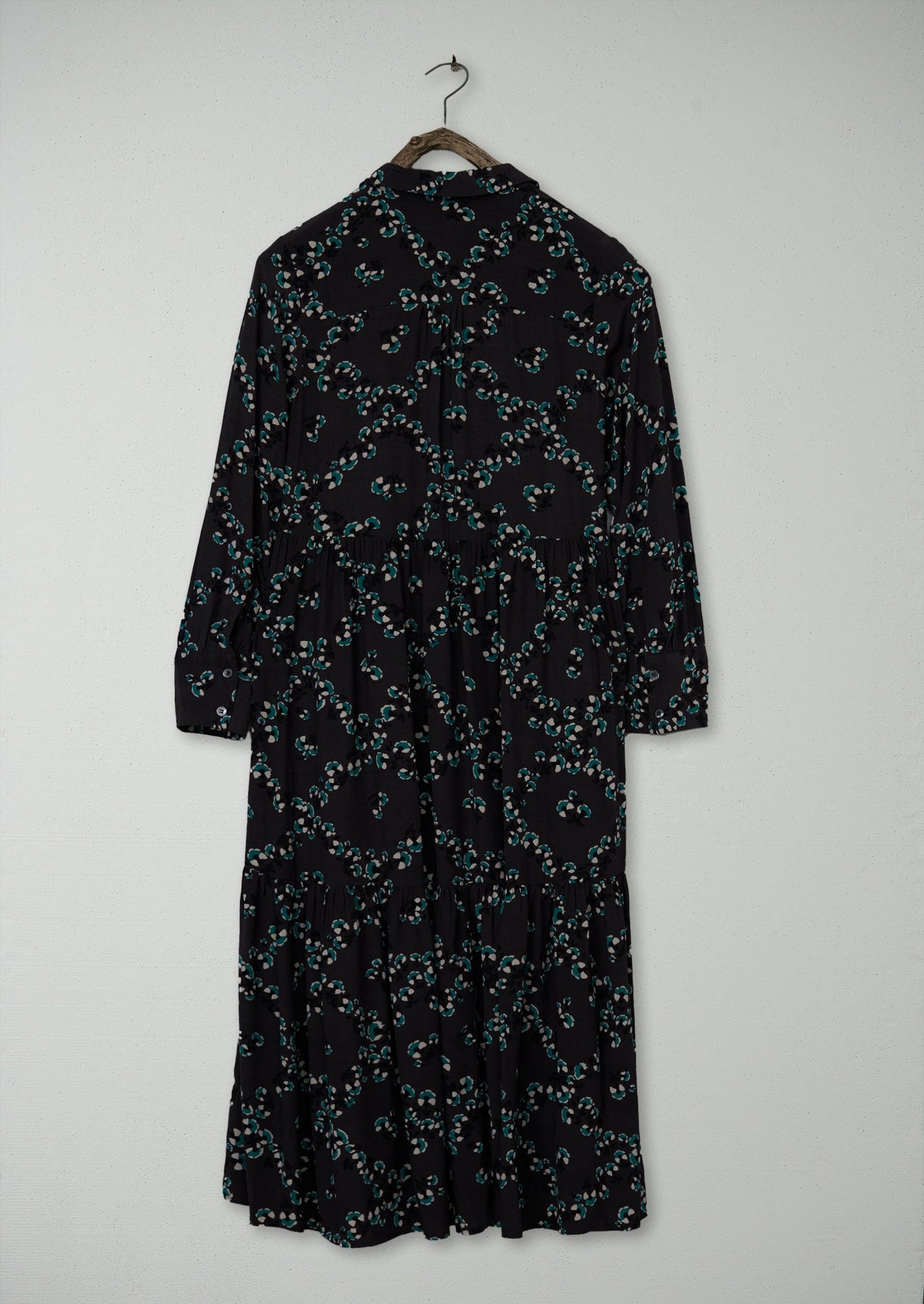 Renewed Ume Floral Print Shirt Dress Size 6 (107) | Steel