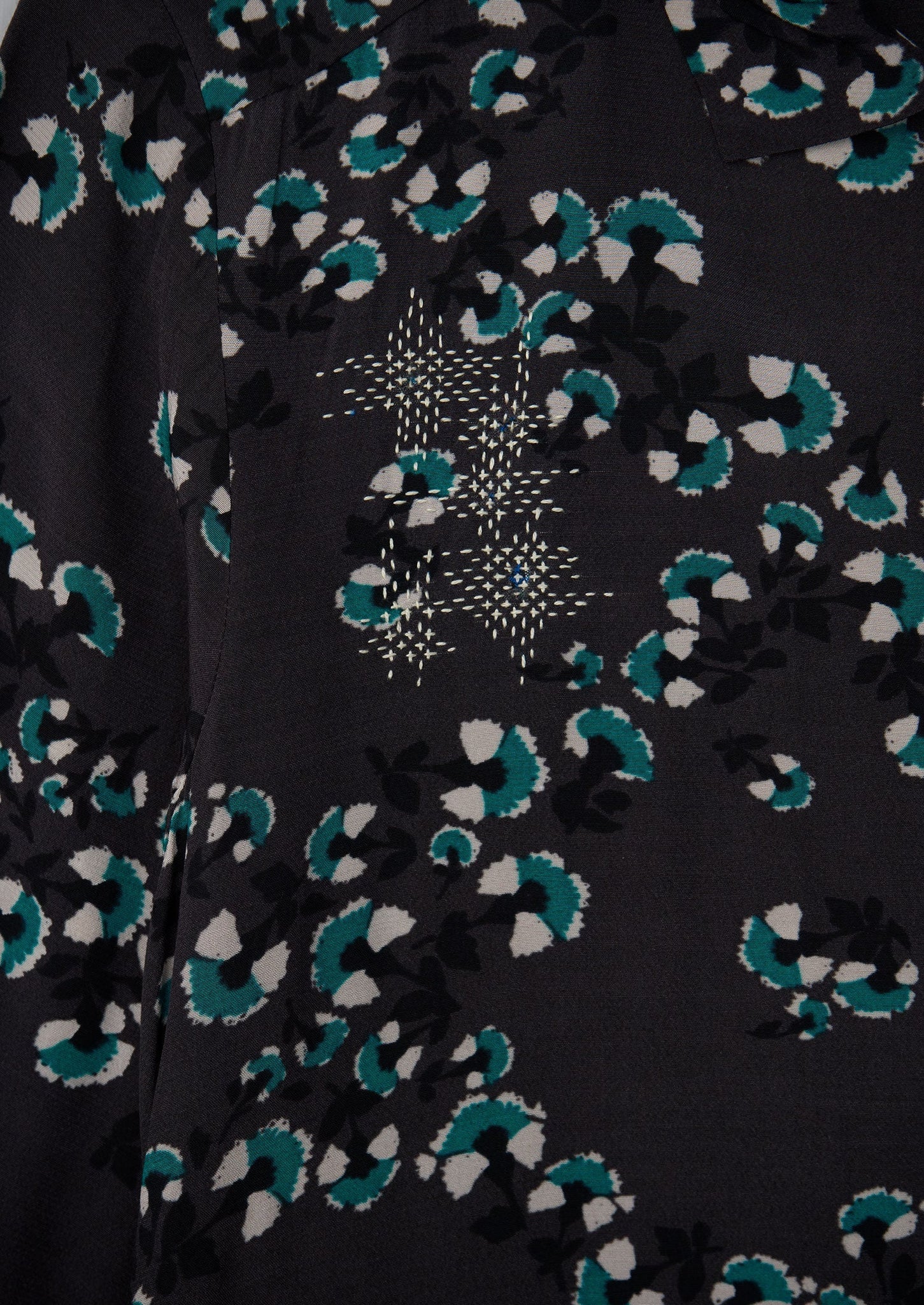 Renewed Ume Floral Print Shirt Dress Size 6 (107) | Steel