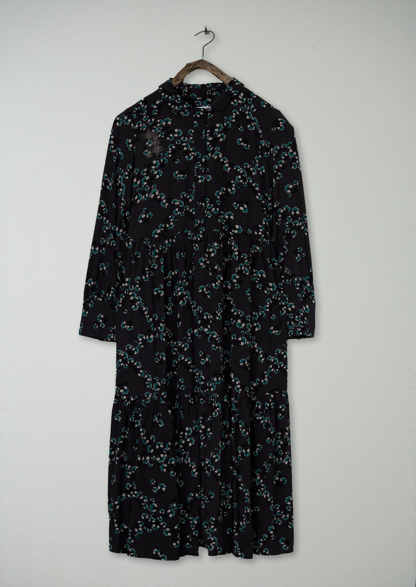 Renewed Ume Floral Print Shirt Dress Size 6 (107) | Steel