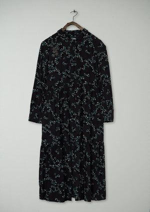 Renewed Ume Floral Print Shirt Dress Size 6 (107) | Steel