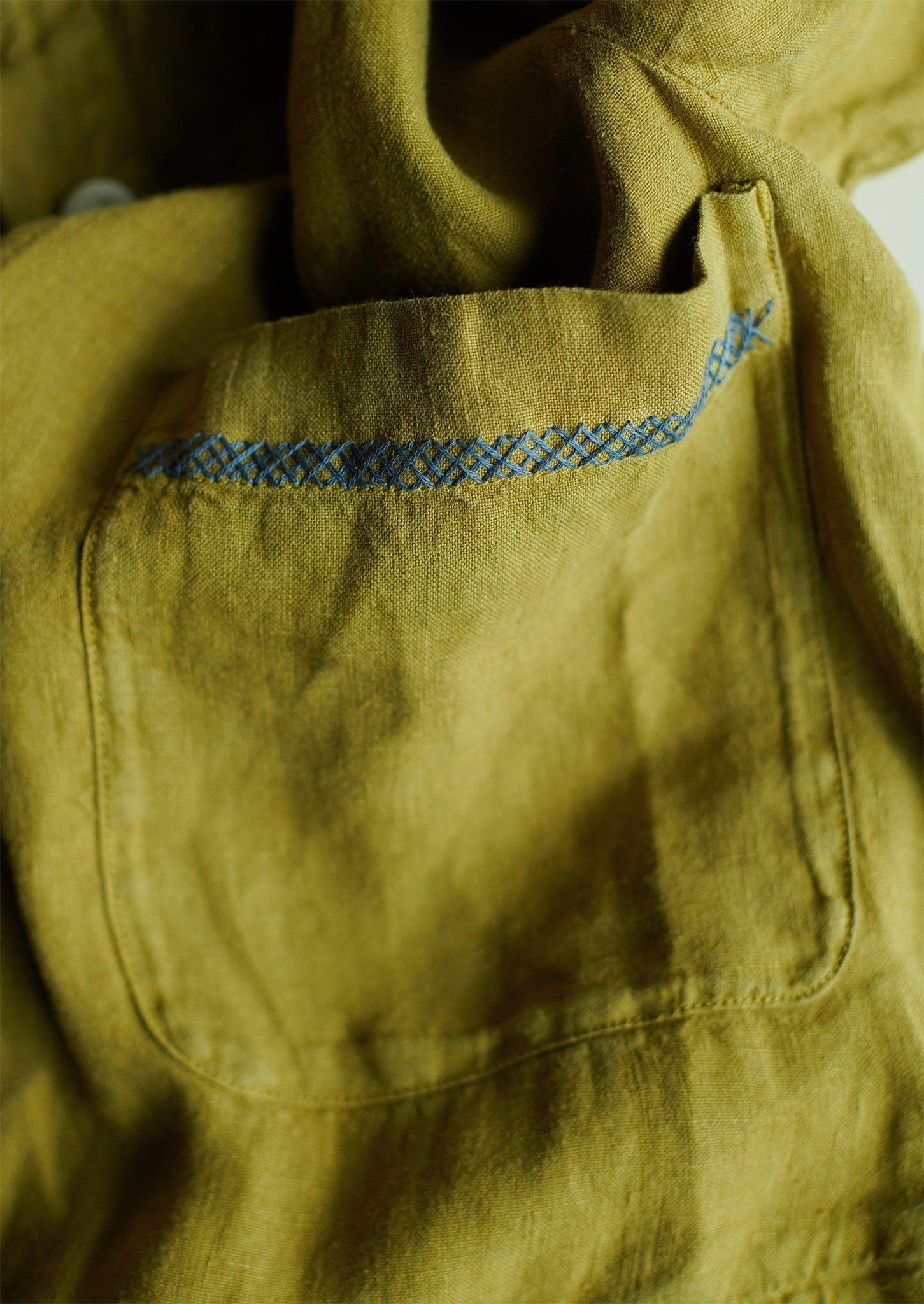 Renewed Garment Dyed Linen Jumpsuit Size S | Citrus Green