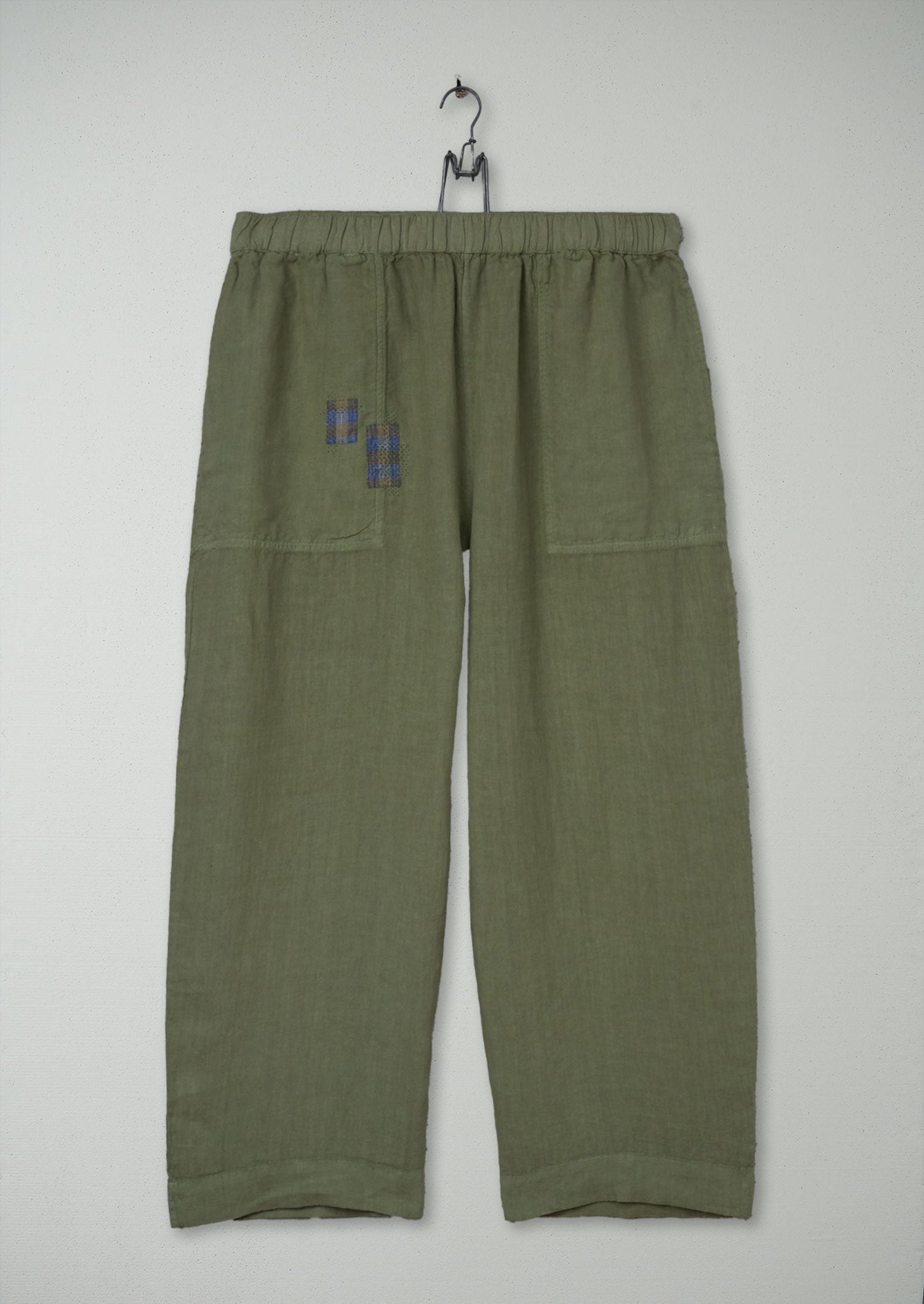 Renewed Garment Dyed Linen Barrel Leg Trousers Size XL (54) | Salvia