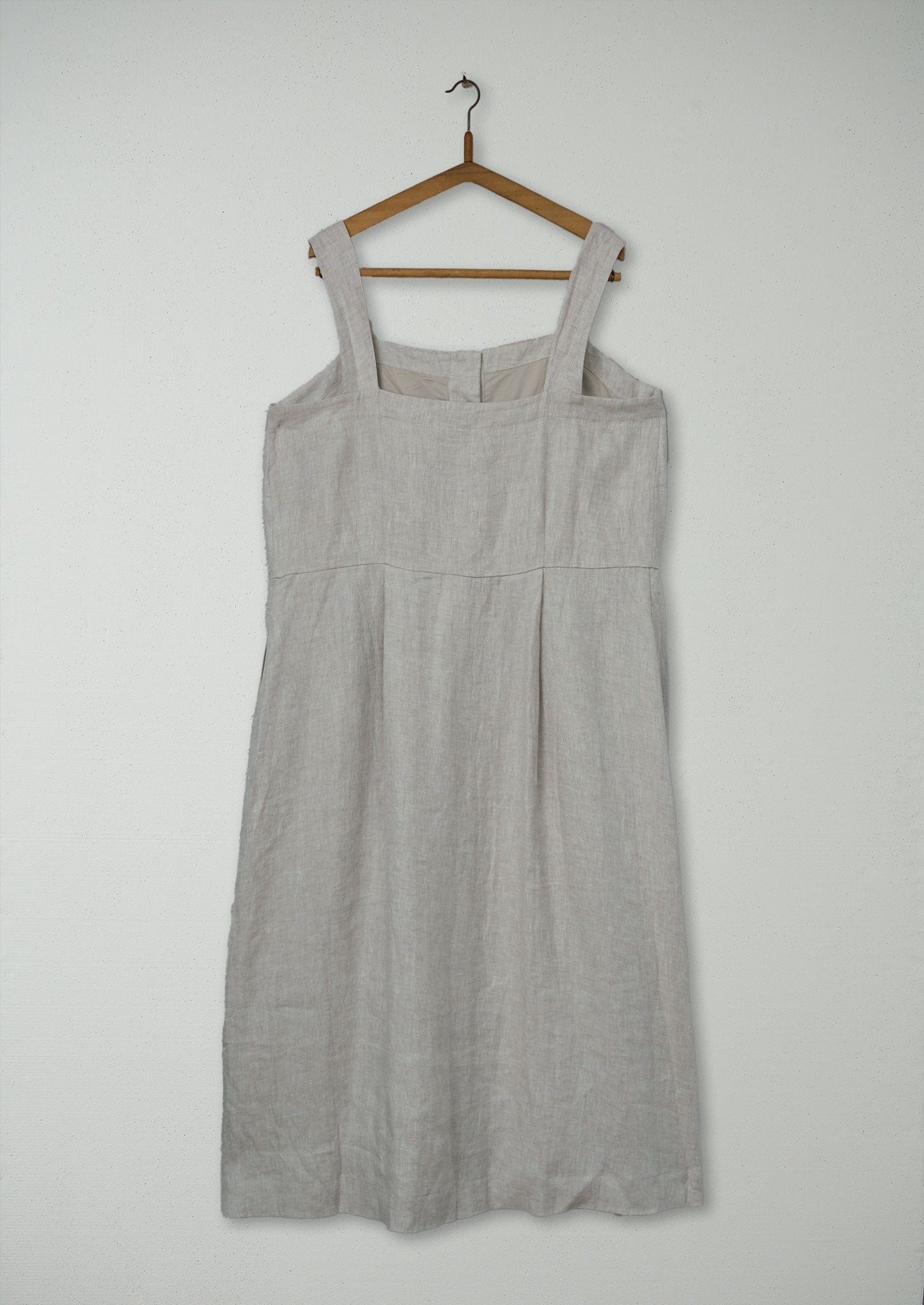 Reworn Linen Twill Sun Dress Size 18 (1012) | Natural