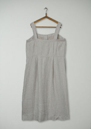 Reworn Linen Twill Sun Dress Size 18 (1012) | Natural
