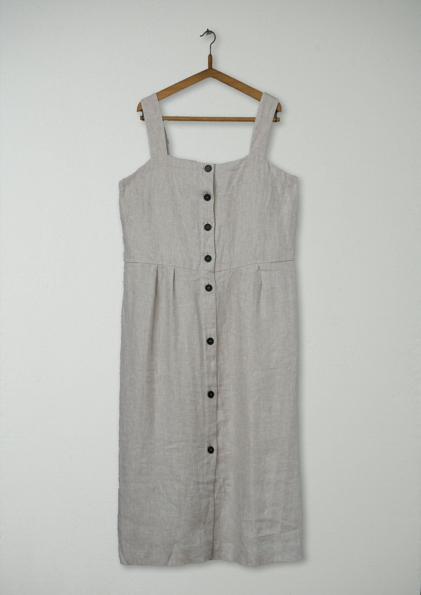 Reworn Linen Twill Sun Dress Size 18 (1012) | Natural