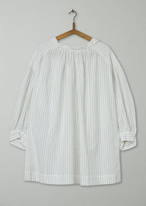 Reworn Stripe Cotton Tie Neck Shirt One Size (647) | Multi