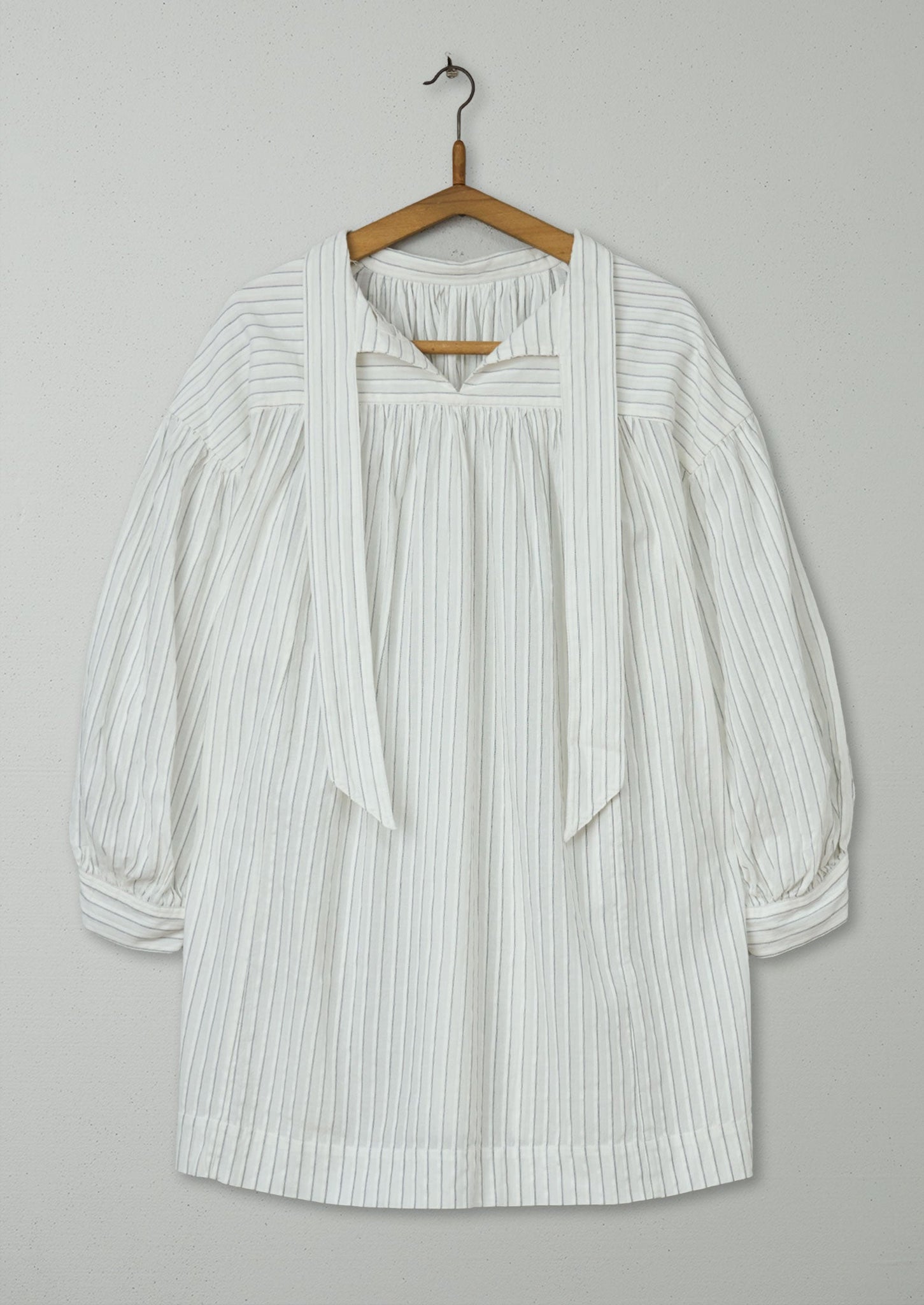 Reworn Stripe Cotton Tie Neck Shirt One Size (647) | Multi