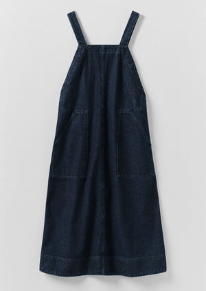 Patch Pocket Denim Dungaree Dress | Indigo