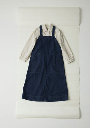 Patch Pocket Denim Dungaree Dress | Indigo