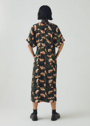 Bryn Dianthus Print Dress | Midnight Green