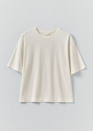 Short Sleeve Cotton Tee | Paper White