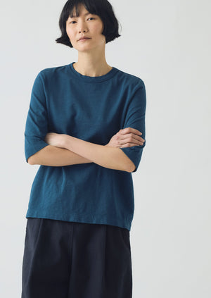 Cleo Cotton Tee | Copper Blue