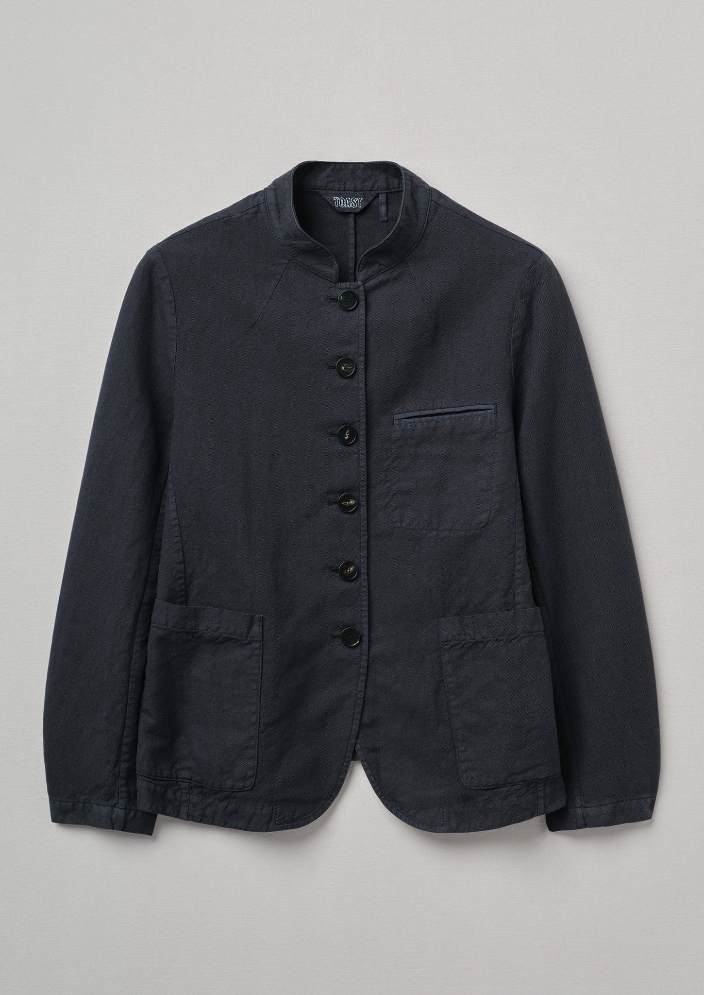 Cotton Linen Neat Jacket | Slate
