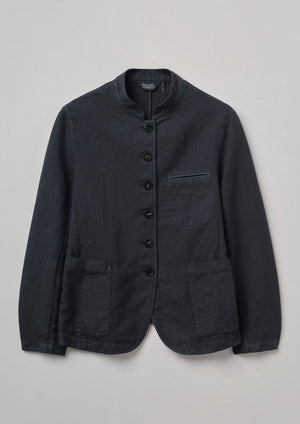 Cotton Linen Neat Jacket | Slate