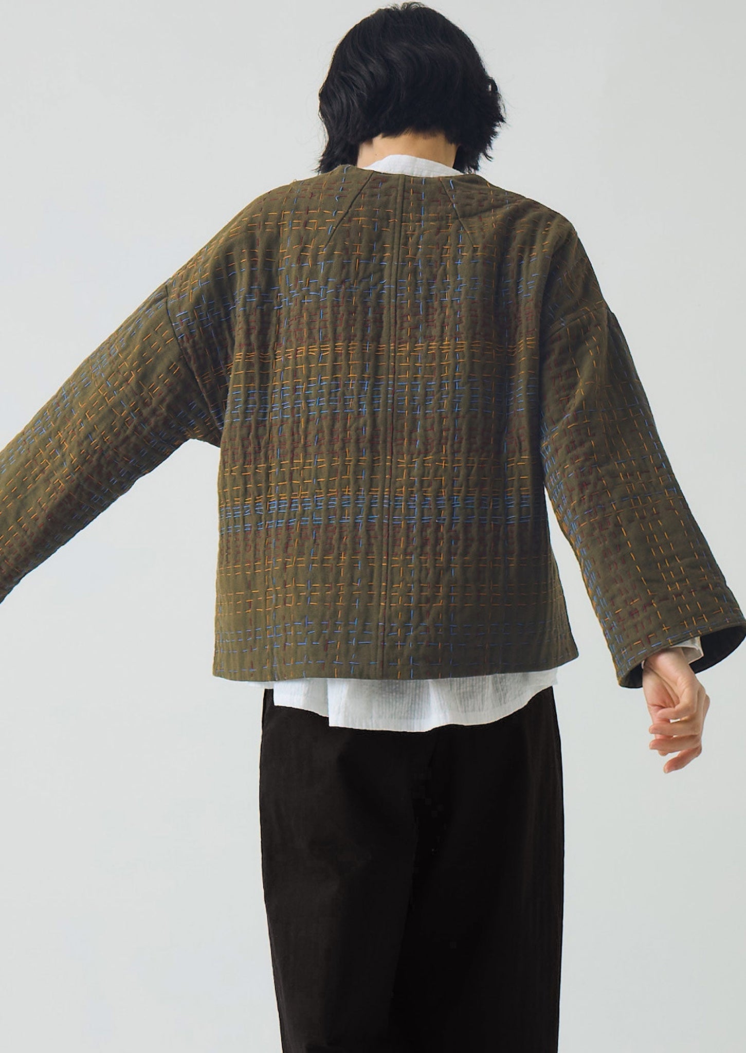 Kantha Tweed Cotton Jacket | Multi