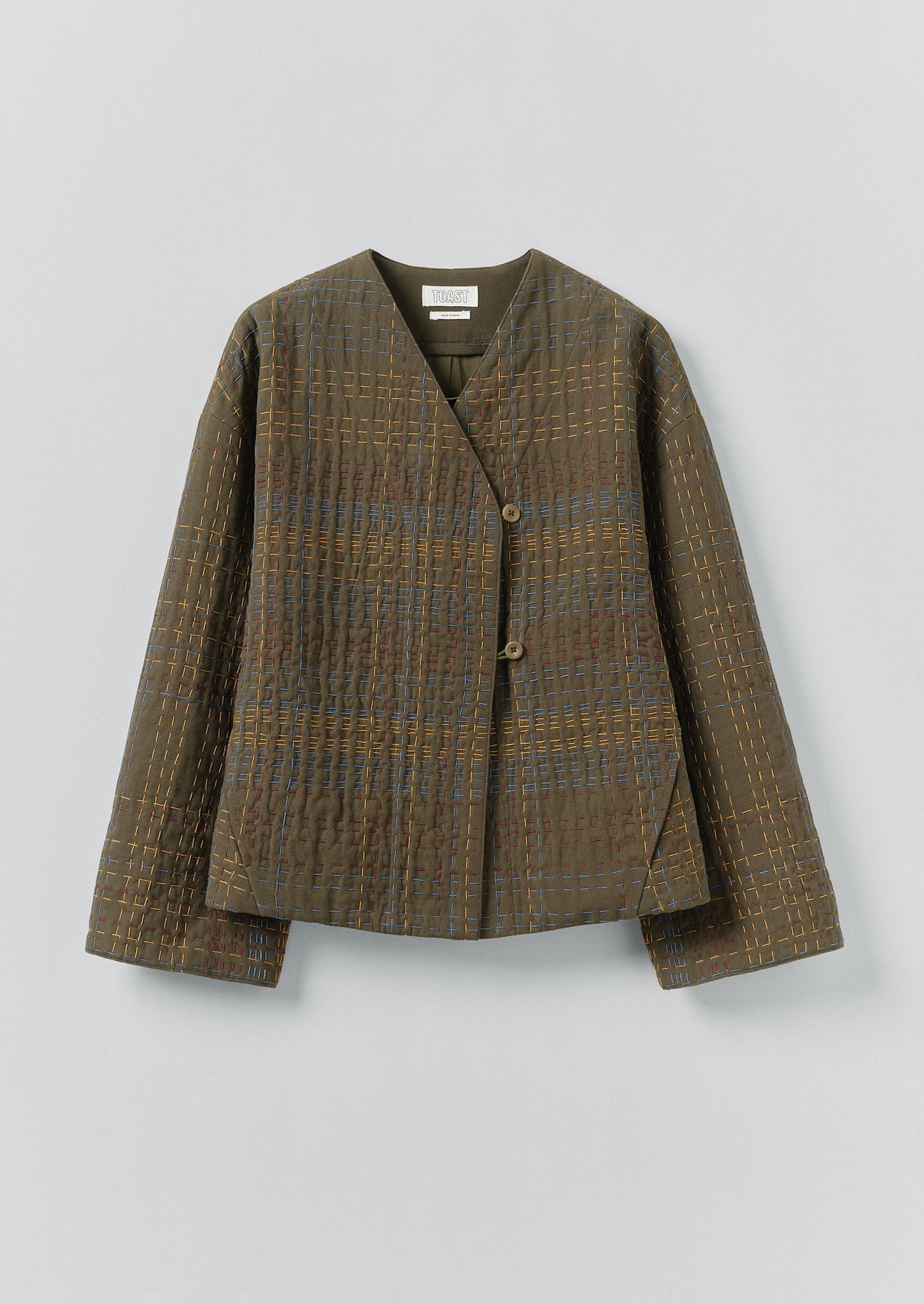 Kantha Tweed Cotton Jacket | Multi