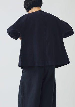 Cotton Linen Wrap Jacket | Anthracite