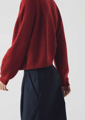 Eden Wool Cashmere Raglan Cardigan | Red Sorrel
