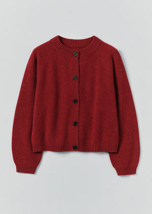 Eden Wool Cashmere Raglan Cardigan | Red Sorrel