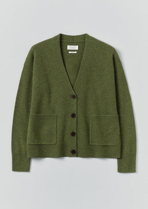 Ffion Wool Cashmere Boxy Cardigan | Lawn Green
