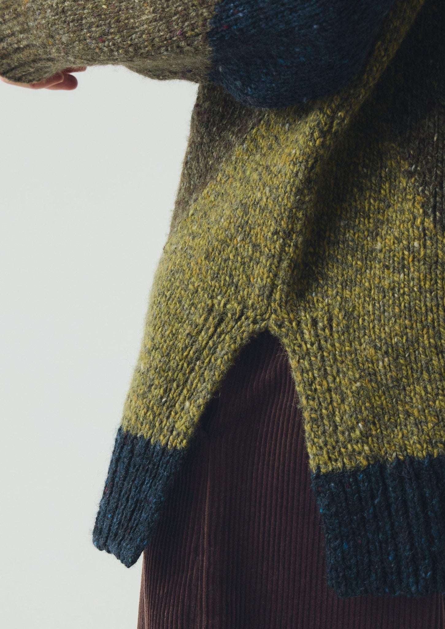 Marled Argyle Blocked Sweater | Olive Multi
