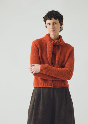 Donegal Merino Neckerchief Cardigan | Nasturtium