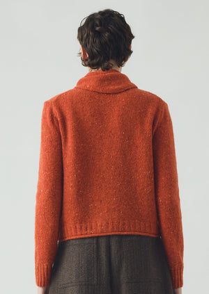 Donegal Merino Neckerchief Cardigan | Nasturtium