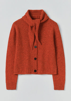 Donegal Merino Neckerchief Cardigan | Nasturtium