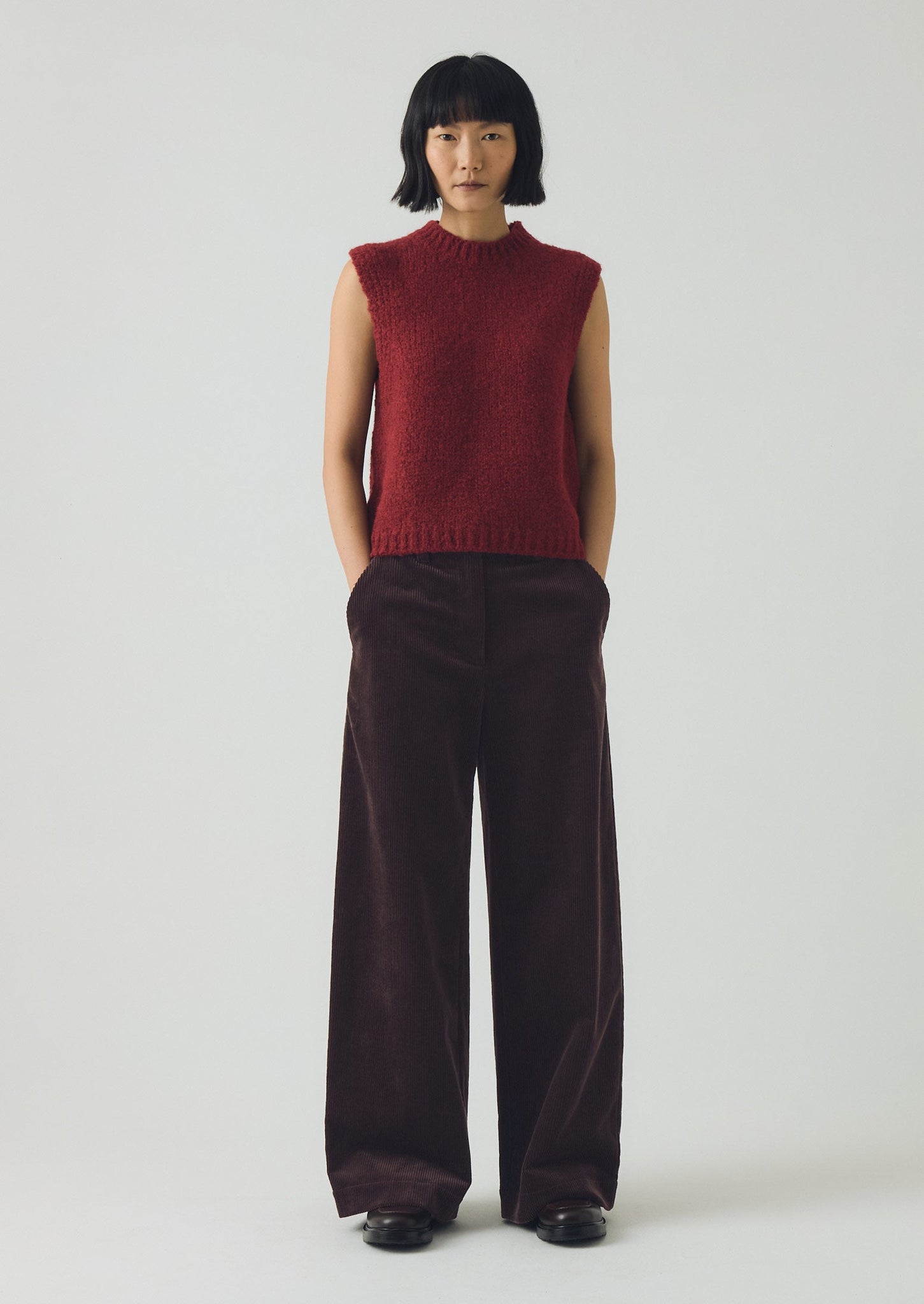 Wool Alpaca Boucle Tank | Red Sorrel