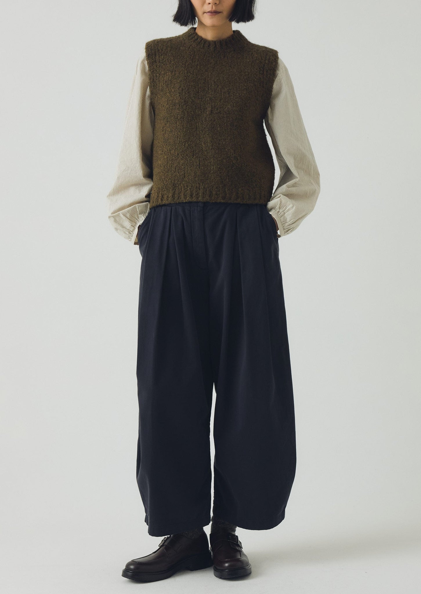 Wool Alpaca Boucle Tank | Rich Olive