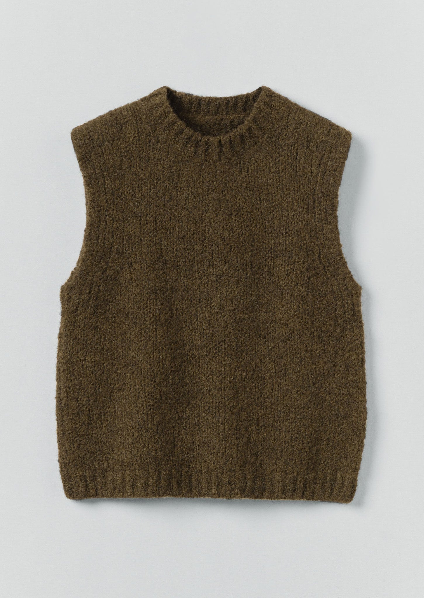Wool Alpaca Boucle Tank | Rich Olive