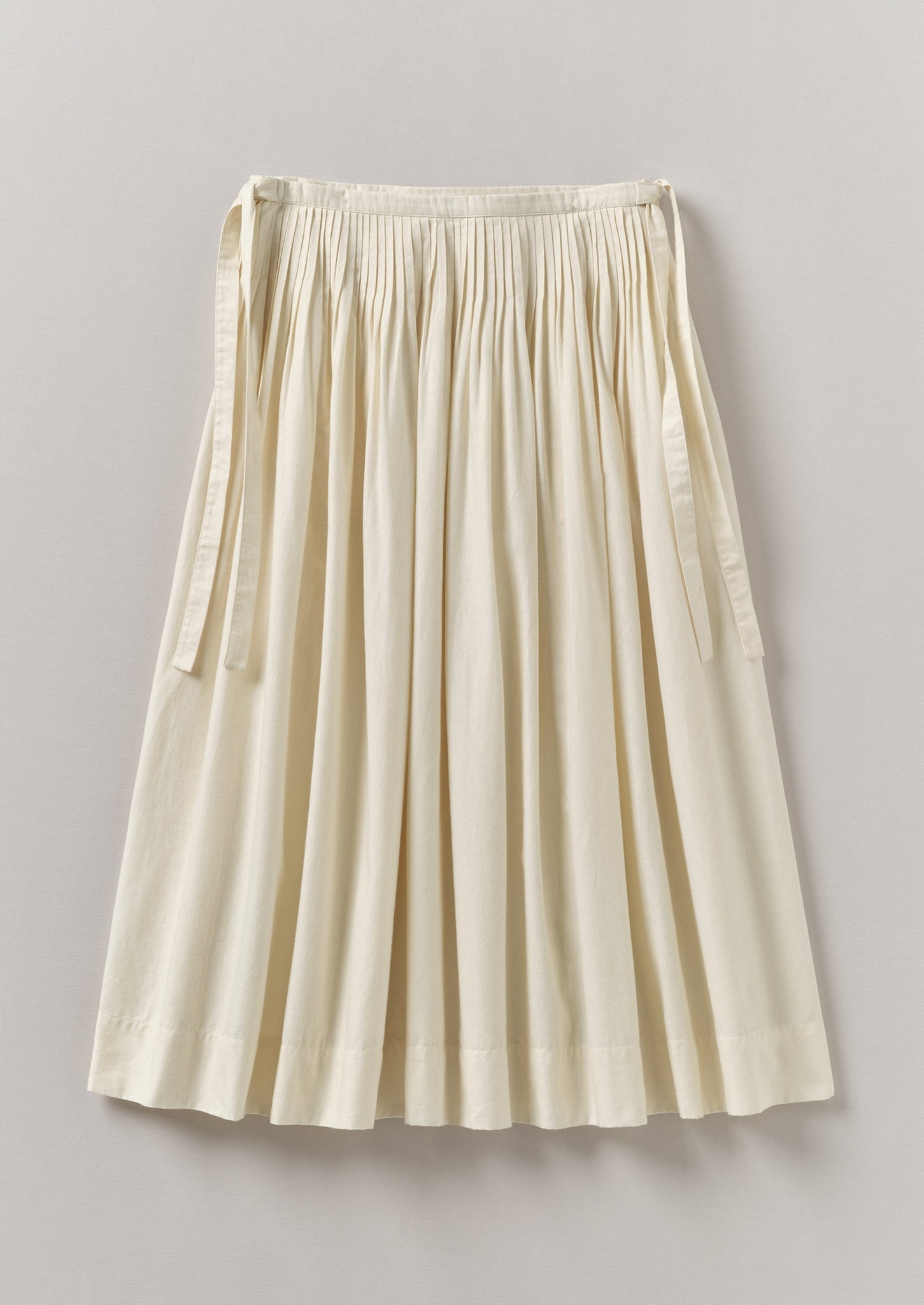 Pleated Cotton Linen Skirt | Ecru