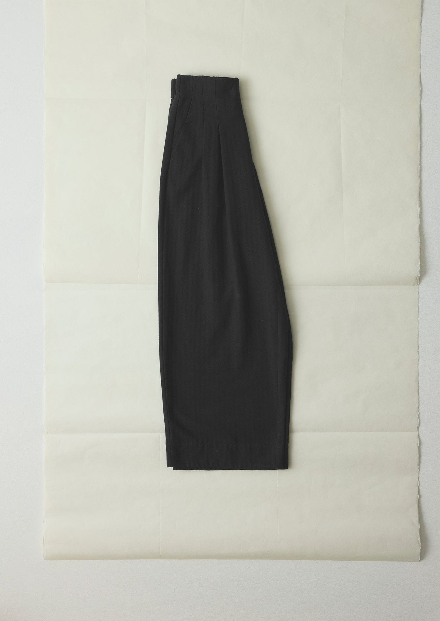 Corinne Wool Cotton Herringbone Wide Leg Trousers | Black