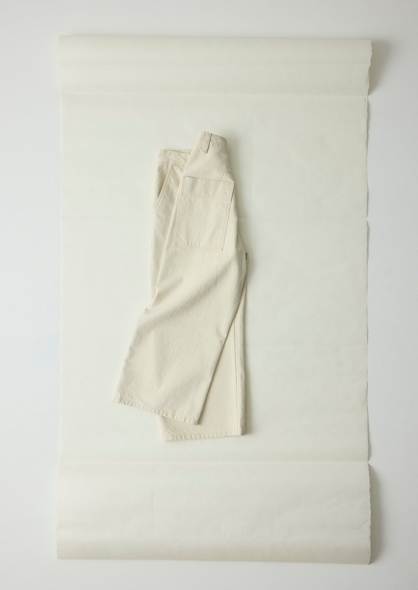 Relaxed Wide Leg Denim Trousers | Ecru