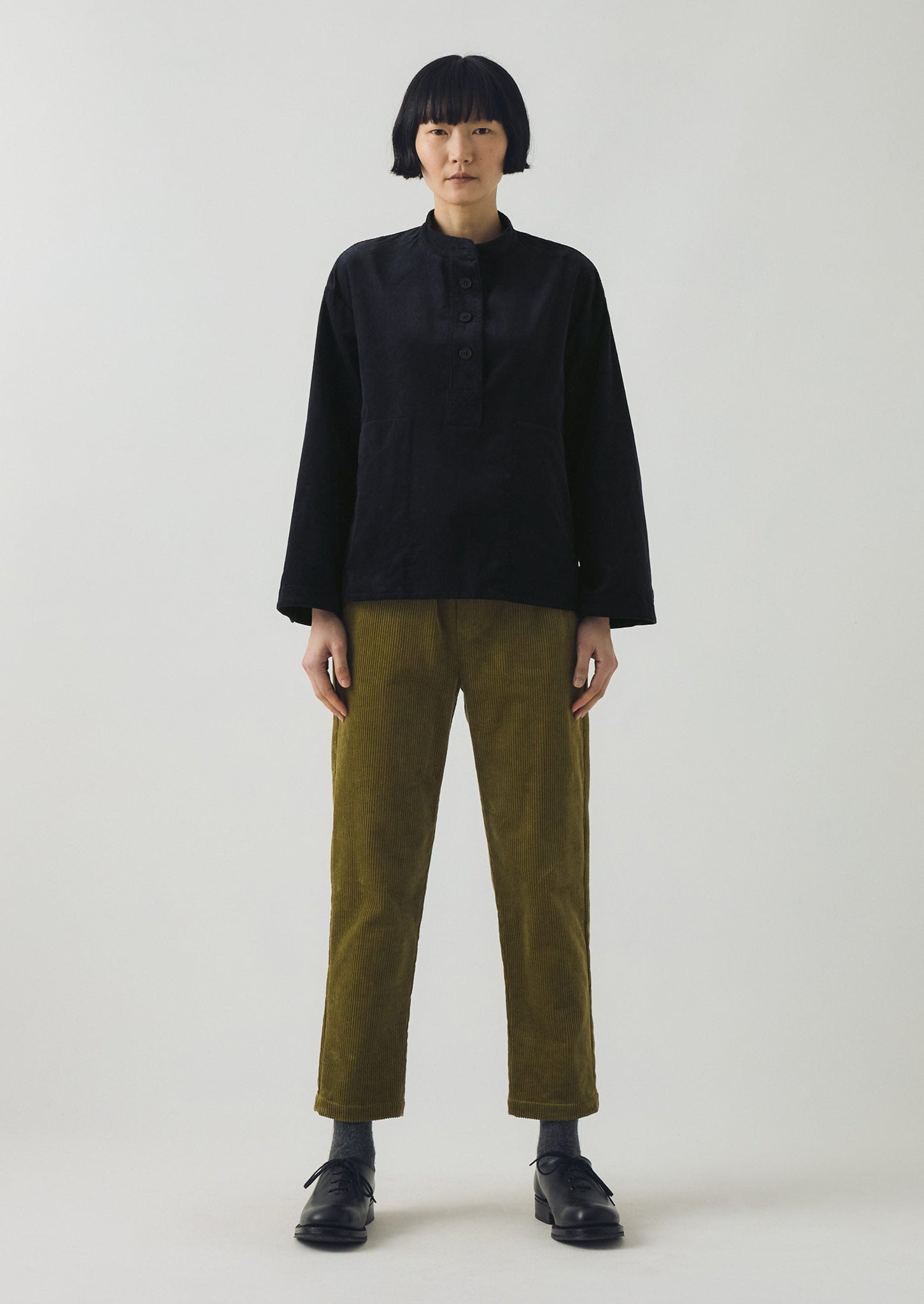 Gabi Organic Cord Pull On Trousers | Antique Olive