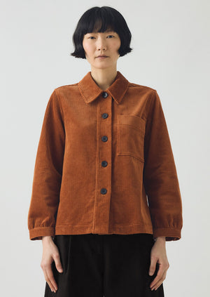 Baya Patch Pocket Organic Cord Shirt | Burnt Sienna