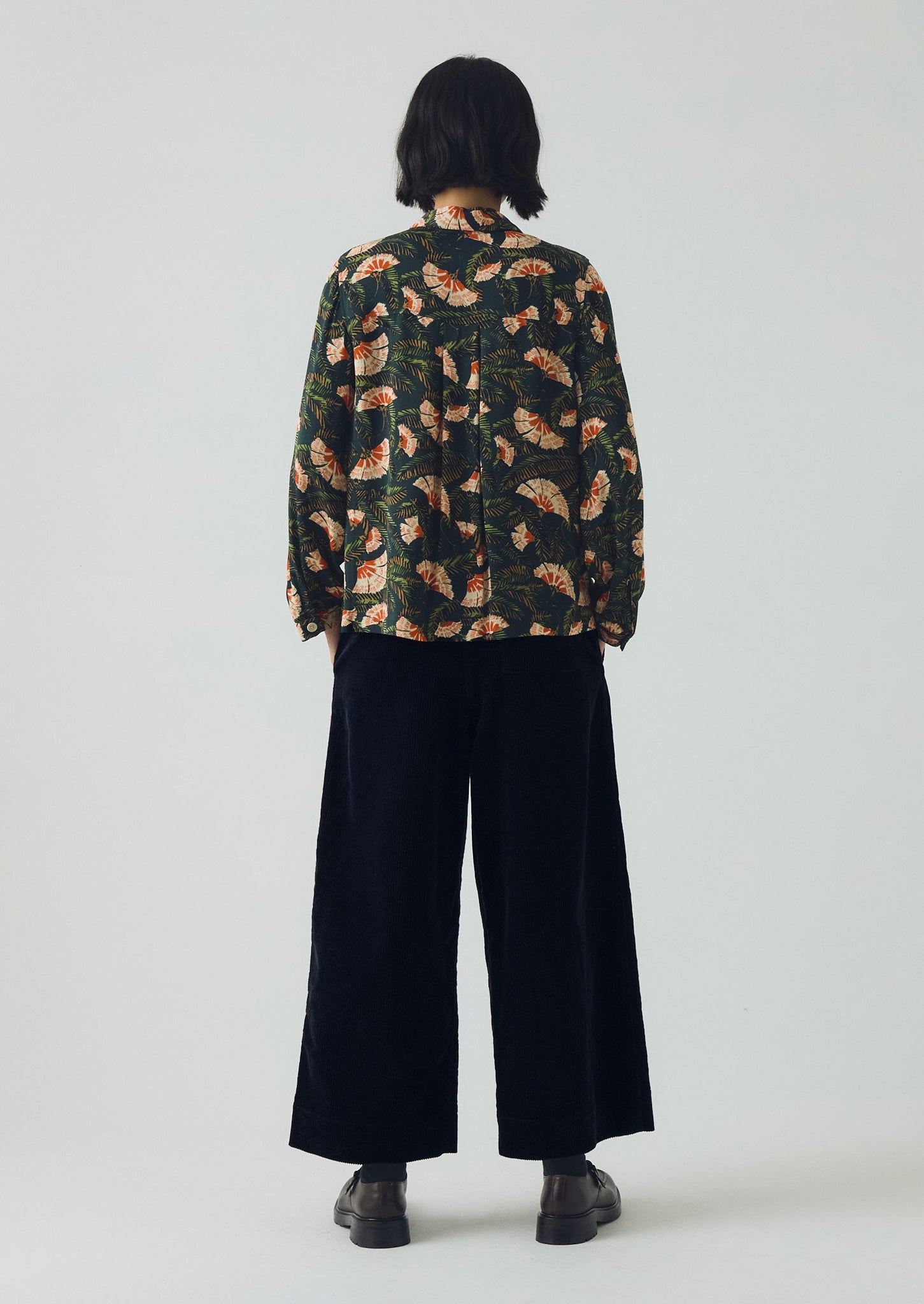 Baya Dianthus Print Shirt | Midnight Green