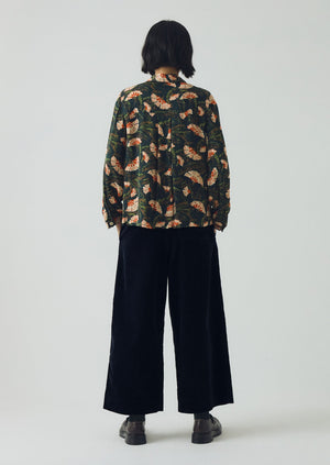 Baya Dianthus Print Shirt | Midnight Green
