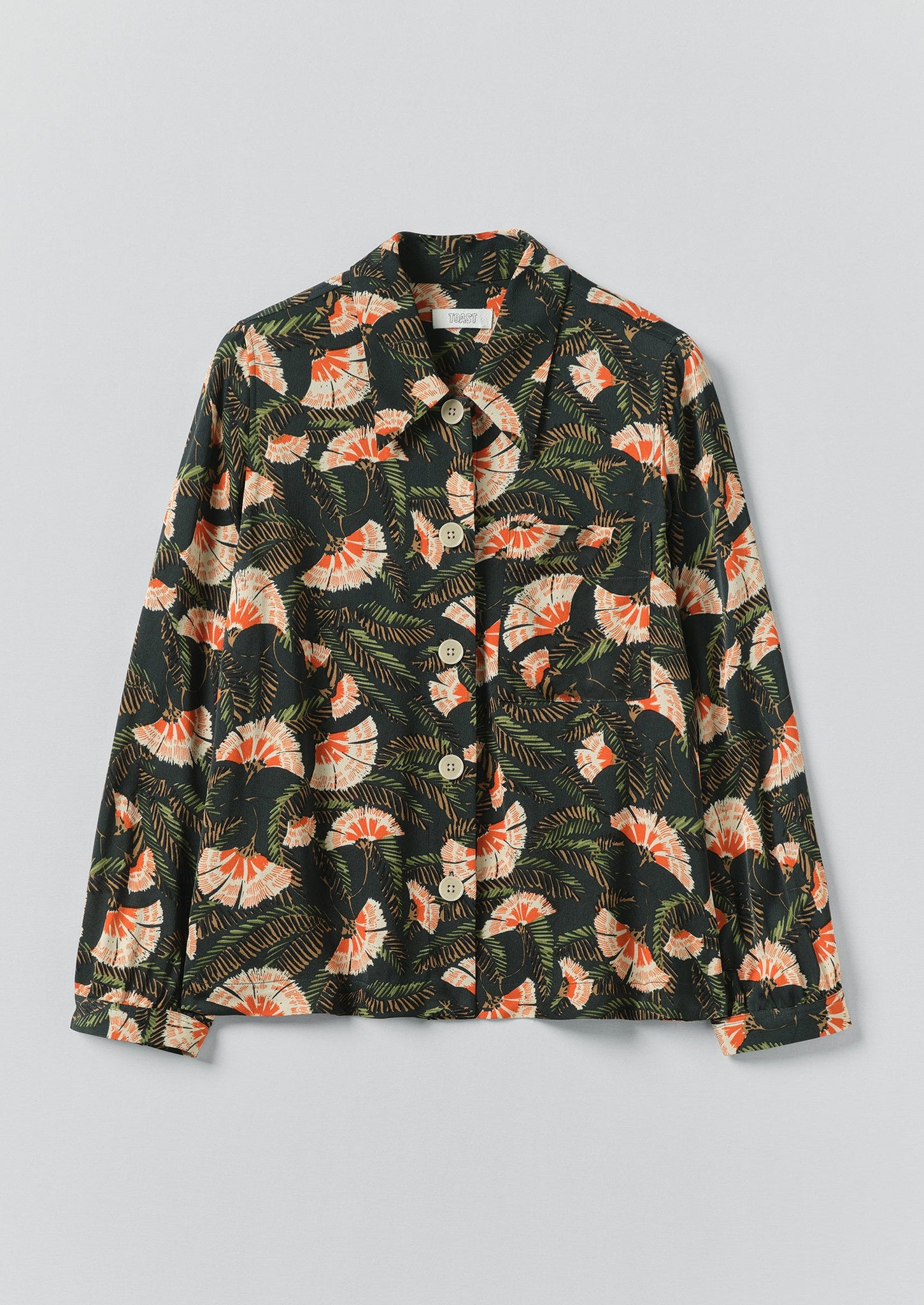 Baya Dianthus Print Shirt | Midnight Green