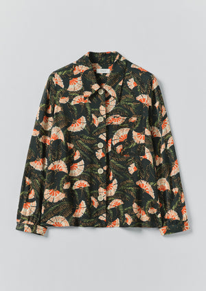 Baya Dianthus Print Shirt | Midnight Green